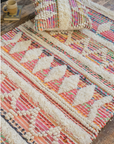 Multi colour wool and recycled threads rug