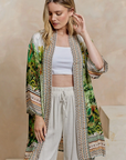Tropical Palm Print Kimono