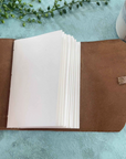 Hand made leather wrap notebook - Tan