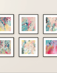 Set of Six Mini Art Prints in Pink - Amanda Heath Art