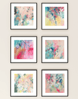Set of Six Mini Art Prints in Pink - Amanda Heath Art