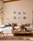 Set of Six Mini Art Prints in Pink
