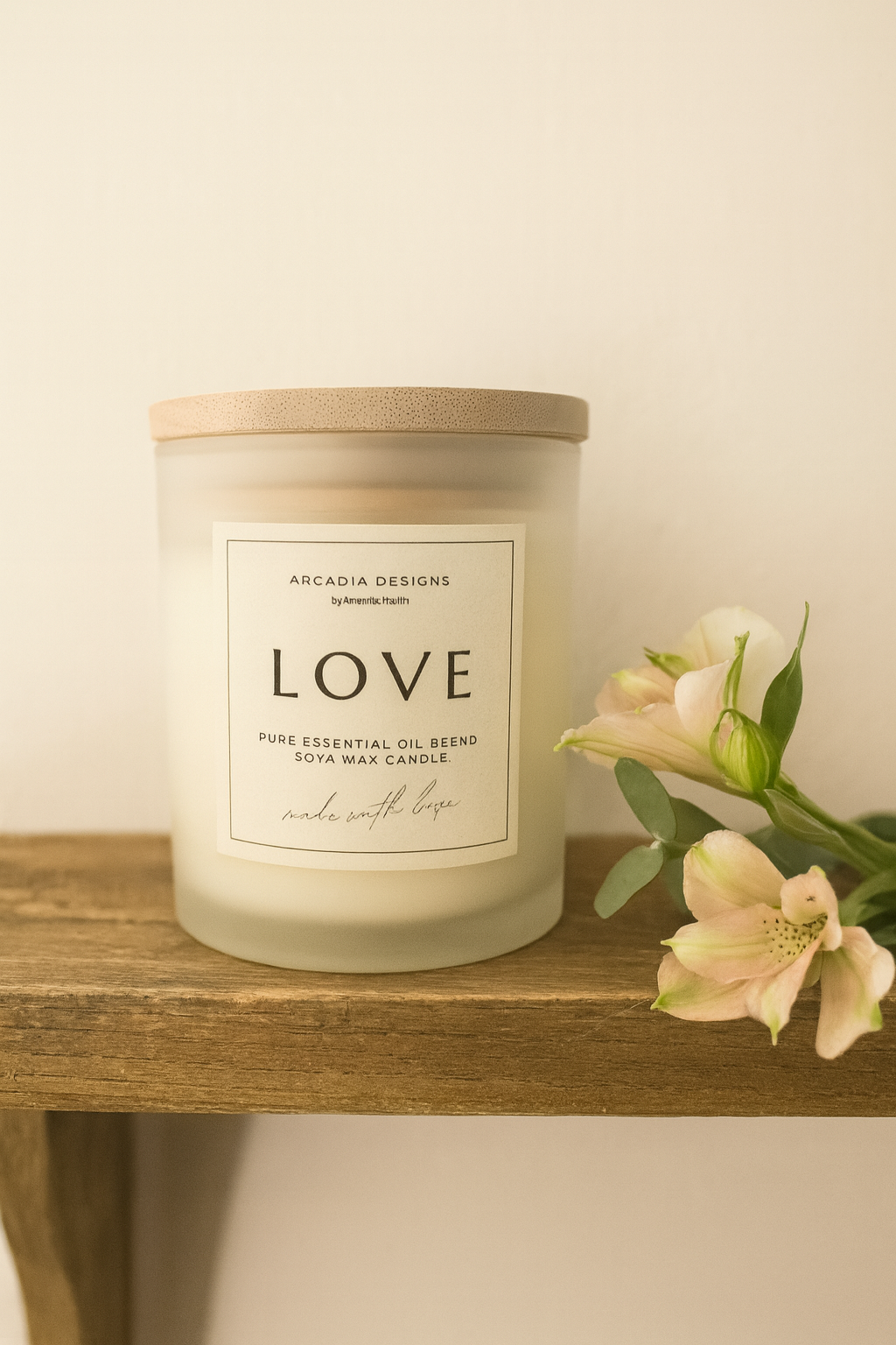 LOVE pure essential oil candle - opens the heart and promotes compassion