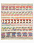 Multi colour wool and recycled threads rug