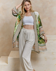 Tropical Palm Print Kimono