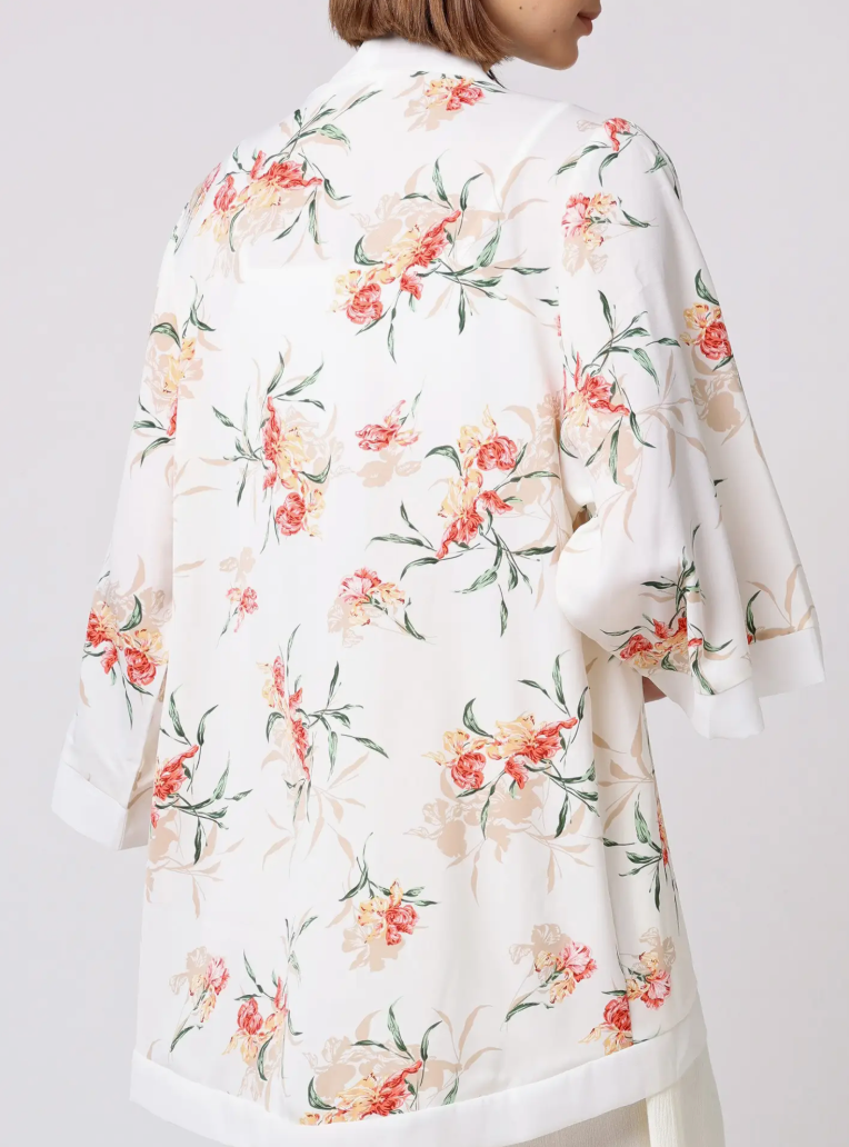 White Floral Kimono
