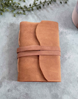 Hand made leather wrap notebook - Dark Brown