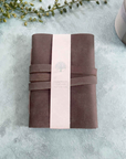 Hand made leather wrap notebook - Dark Brown