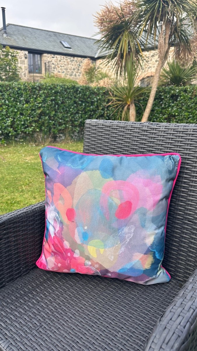 Chasing Rainbows Outdoor Cushion - Amanda Heath Art