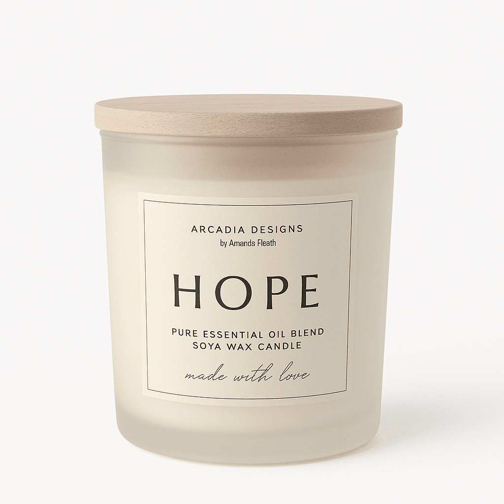 HOPE pure essential oil candle - relieves anxiety and encourages optimism - Amanda Heath Art