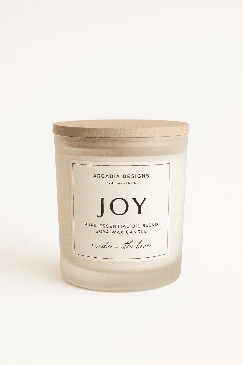 JOY pure essential oil candle - lifts your mood and centres you - Amanda Heath Art