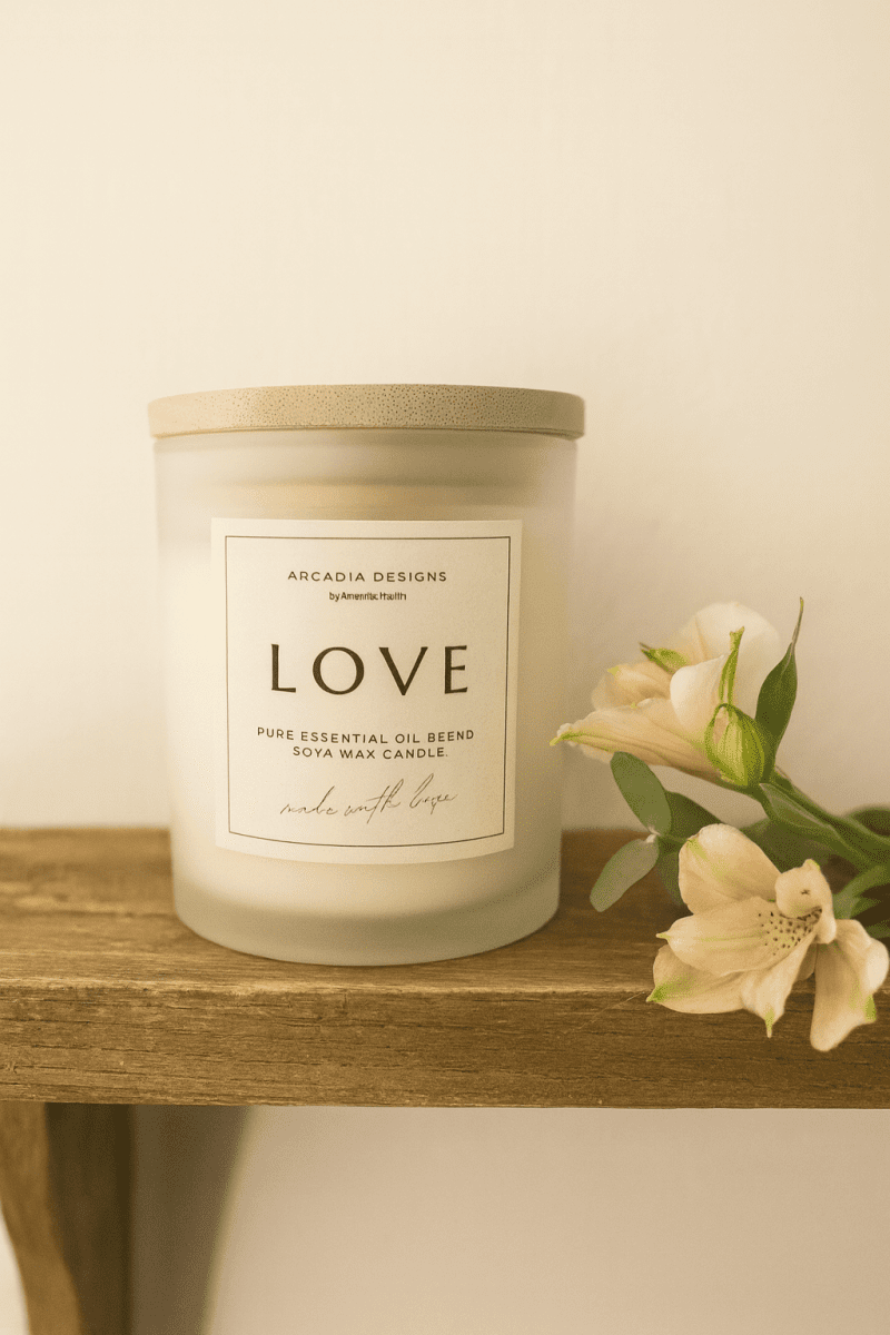 LOVE pure essential oil candle - opens the heart and promotes compassion - Amanda Heath Art