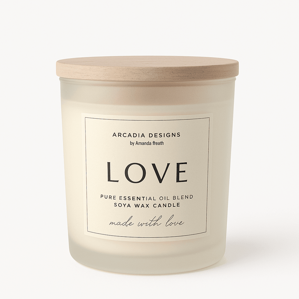LOVE pure essential oil candle - opens the heart and promotes compassion - Amanda Heath Art