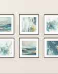 Set of Six Mini Art Prints in Blue - Amanda Heath Art